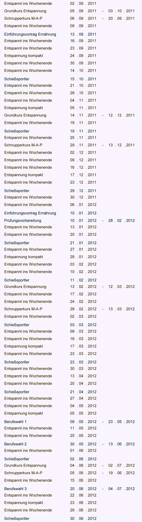 Termine nach Datum